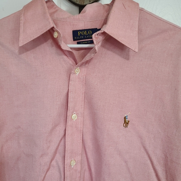 (984) Ralph Lauren Men's Classic Fit Polo Shirt, 16.5 Color: Pink - Picture 6 of 11